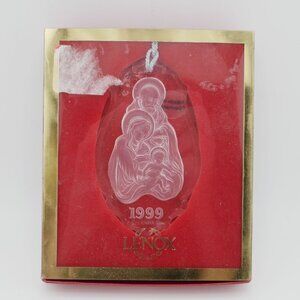 Lenox 1999 Holy Family Crystal Ornament "Treasures Of The Heart" In Original Box